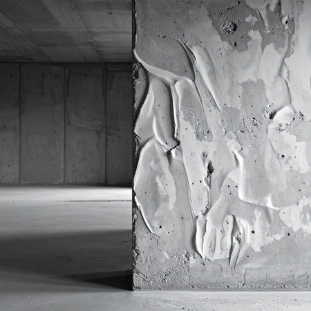 Abstract empty room with concrete wall and concrete floor. Architecture background.の素材