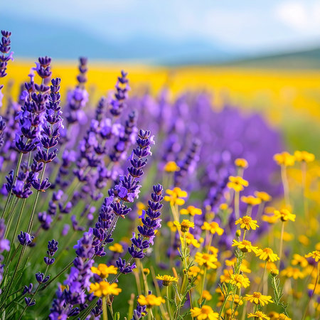Lavender field with flowers in Provence, France.の素材