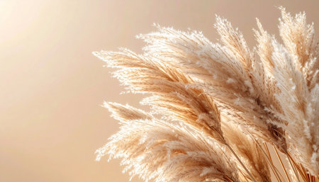 Dry pampas grass on light background. Close up.の素材