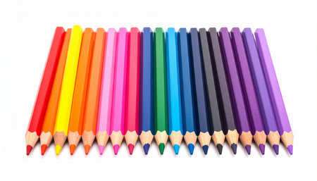 Colored pencils isolated on white background. Back to school.の素材