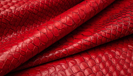 Red snake skin texture background. 3d rendering, 3d illustration.の素材
