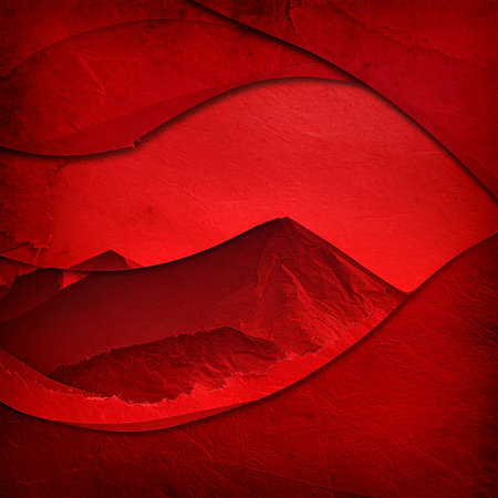 abstract red background with layers of paper strips and space for textの素材