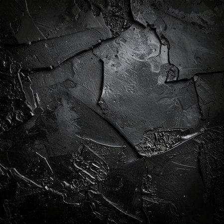 abstract black background with cracks and scratches. monochrome imageの素材