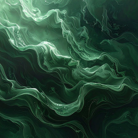 Abstract background. Green palette. Raster fractal graphics. Digital art.の素材