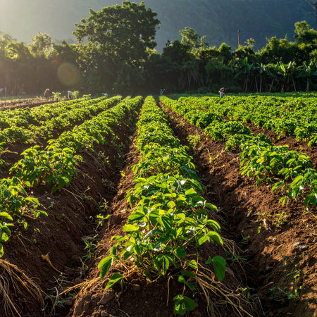 Peanut Plantation at Doi Ang Khang, Chiang Mai, Thailandの素材