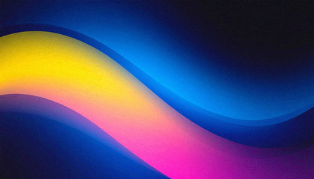 Abstract colorful background with wavy lines in blue, yellow and pinkの素材