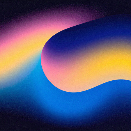 abstract shape, pattern and texture of vibrant colors on black backgroundの素材