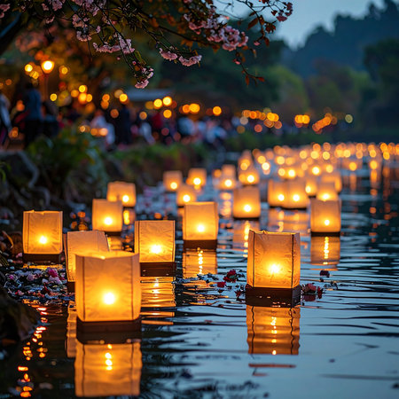 Loy Krathong festival, Chiang Mai, Thailand.の素材