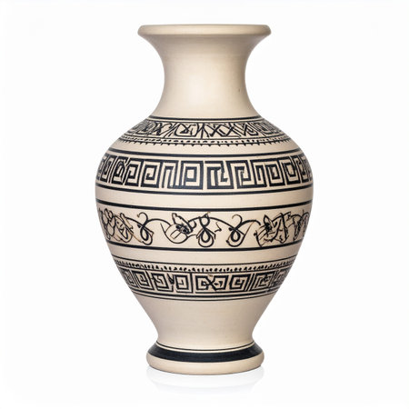 Ancient Greek vase isolated on white background. Clipping path included.の素材