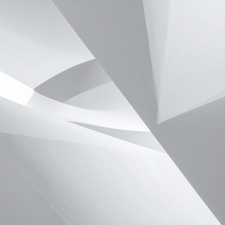 Abstract architecture background, empty white interior. 3d render illustration.の素材