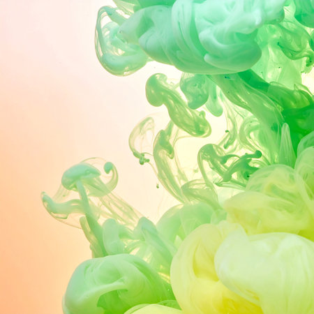 Colorful ink in water isolated on white background. Abstract background.の素材