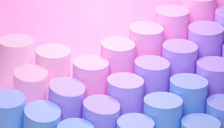 Abstract background of geometric shapes in pastel colors. 3d renderの素材