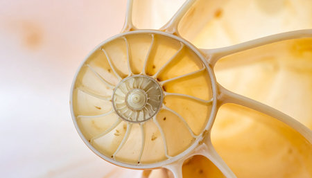 Close up view of the inside of a shell of a water coolerの素材