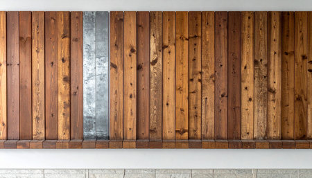 Wooden wall texture background, wood pattern for interior exterior decoration.の素材