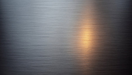 Metal background or texture of brushed steel plate with reflections Iron plate.の素材