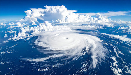 Aerial view of the clouds in the blue sky. 3d renderingの素材