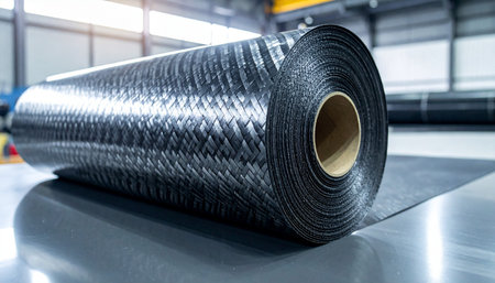 Rolls of carbon fiber composite material in the production line, industryの素材