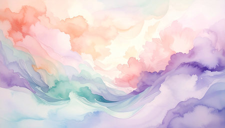 Abstract watercolor background. Digital art painting. Colorful vector illustration.の素材