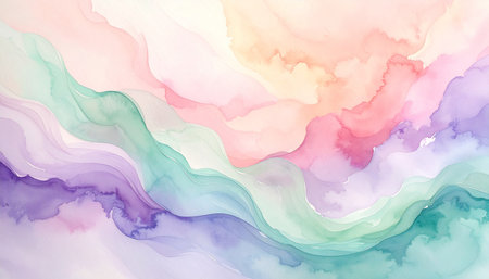 Abstract watercolor background. Pastel colors. Digital art painting.の素材