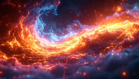 3D illustration of abstract fractal background for creative design looks like galaxiesの素材