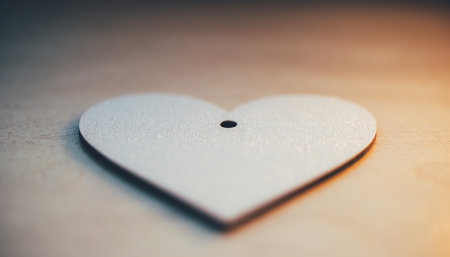 A single white heart-shaped object with a hole in the center. Clear details and vibrant colors enhance visual...の素材