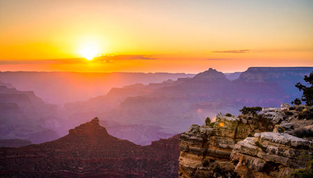 Sunset over Grand Canyon National Park, Arizona, United States.の素材