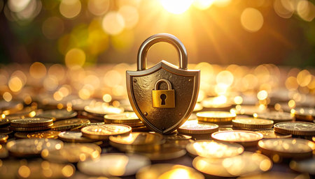 Empty wooden table and blurred bookshelf in library background. For product displayの素材