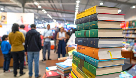 Many books in the library. Education and learning concept. Selective focus.の素材