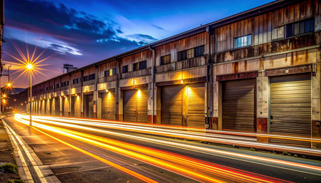 The car light trails on the road in shanghai china.の素材