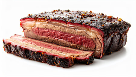 roast beef on a white background, close-up, isolatedの素材