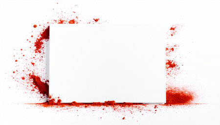 Blank paper sheet with blood splashes isolated on white background.の素材