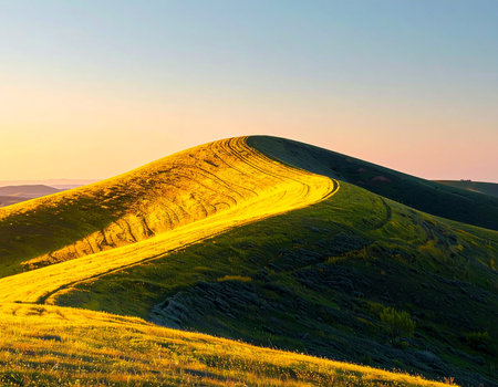 Mountain landscape at sunset. Carpathian, Ukraine, Europe. Beauty world.の素材