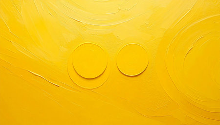 Texture showing yellow textured surface with concentric circles and subtle ripples keywords: yellow,...の素材