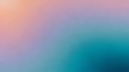 A soft, diffused gradient blends peach, pink, lavender, blue, and teal colors with a subtle texture.の素材