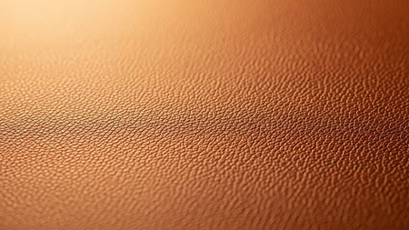 Detailed macro shot of a textured copper-colored leather surface showing its natural grain pattern.の素材