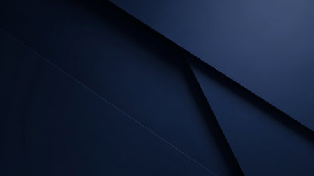 A deep blue abstract background with sharp geometric angles and defined shadows creates a modern, minimalist, and sophisticated design.の素材