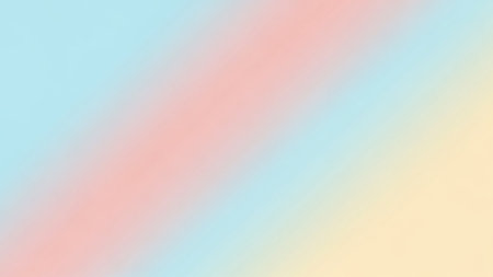 A diagonal pastel color gradient background featuring soft pink, blue, and yellow hues.の素材
