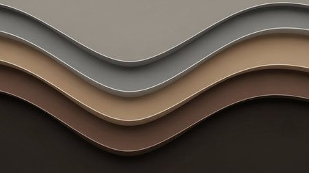 Shapes showing abstract layered wavy shapes in neutral earth tones with soft shadows keywords: abstract, background, wavy, layers, shapes, neutral,...の素材