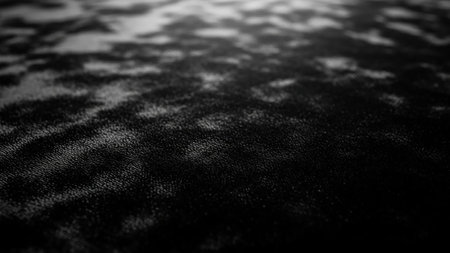 A close-up macro view of a dark, textured fabric surface with a soft, plush appearance.の素材