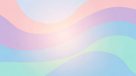 Gentle pastel waves with soft color transitions creating a smooth, flowing abstract background.の素材