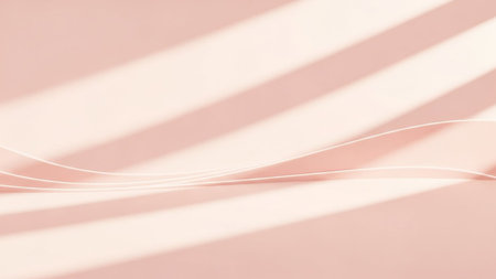 A soft pink background with diagonal light stripes and subtle wavy lines creating a gentle abstract design.の素材