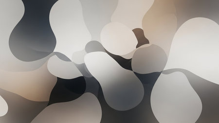 Abstract composition of soft, fluid organic shapes with blurry textures and subtle gradients in muted neutral tones.の素材