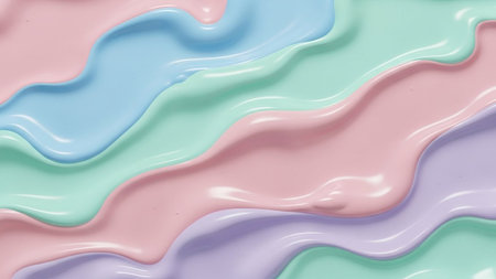 Abstract background of blue, pink and turquoise wavy stripesの素材