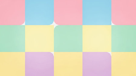 Colorful pastel paper background. Abstract geometric pattern with copy space.の素材