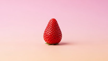 Strawberry isolated on a pink background. 3d illustration.の素材
