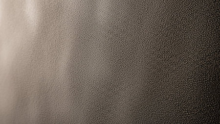 Detailed macro view of the textured surface of dark brown leather material. Clear details and vibrant colors e...の素材