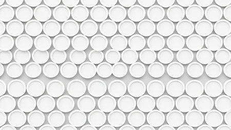 A seamless background of white embossed circles creates a clean, modern, and subtly dimensional pattern.の素材