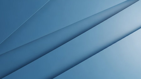 Geometric abstract background featuring overlapping blue planes with sharp edges and subtle shadows, creating a clean, modern look.の素材