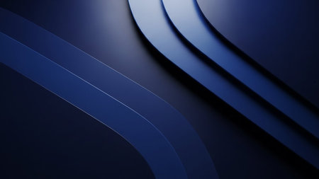 (232) showing dark blue abstract background with smooth, curved, layered bands of light and shadow creating a sense of depth. resolutionの素材