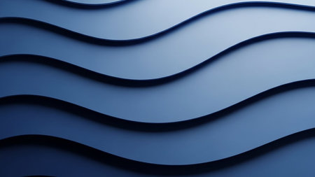 Contours showing dark blue wavy abstract background with smooth contours and subtle highlights creating depth keywords: abstract, background, blue,...の素材